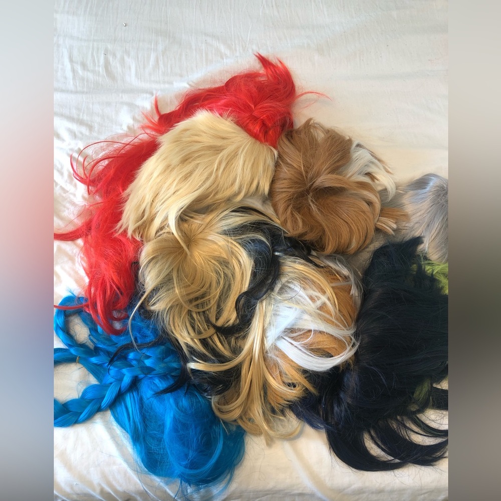 9 unstyled cosplay wig lot
